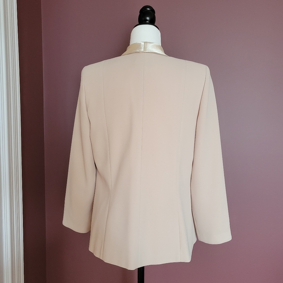 Vintage 80s beige glitter scalloped collar blazer jacket small - Picture 11 of 11